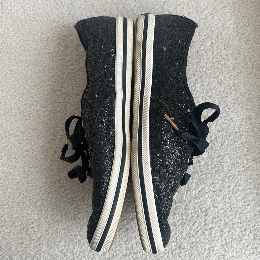Kate Spade x Keds Glitter Sneakers in Black Size 8 - Picture 4 of 9